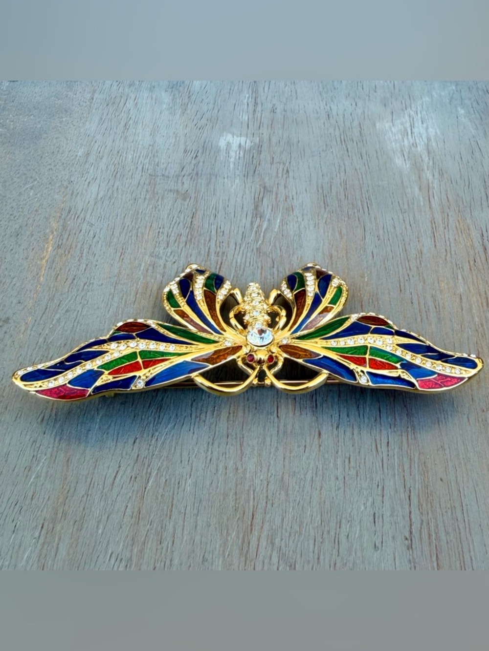 Camrose & Kross JBK Vintage Enamel Rhinestone Butterfly Brooch - Picture 10 of 10